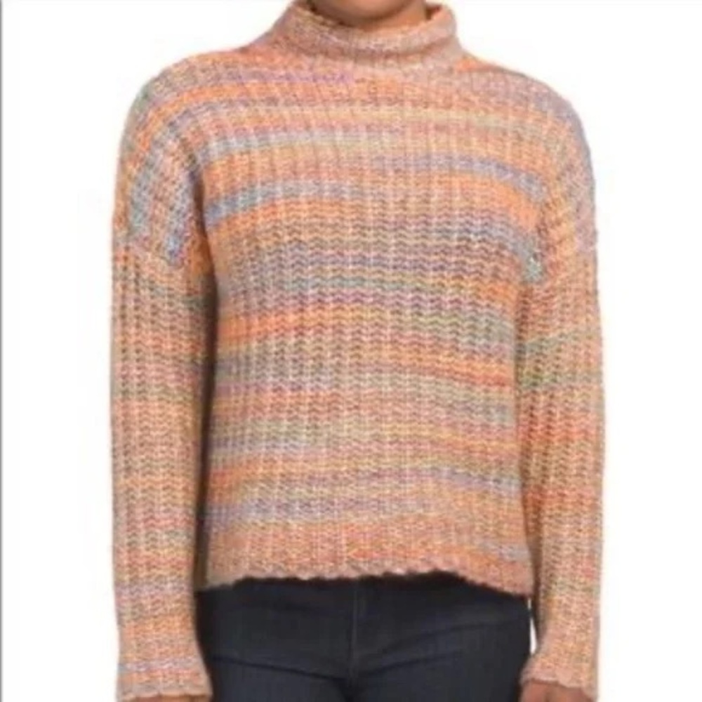 Marled by Reunited Clothing multicolor striped turtleneck sweater
